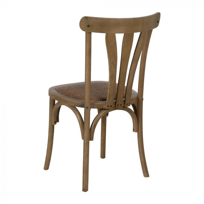 Scaun din lemn de ulm și ratan natural – stil rustic country chic [4]