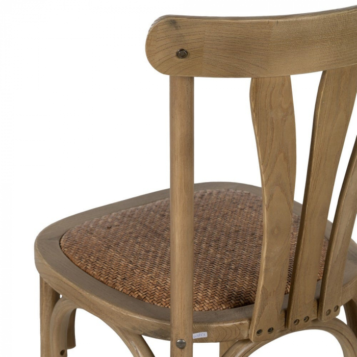 Scaun din lemn de ulm și ratan natural – stil rustic country chic [12]
