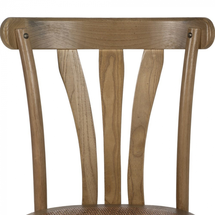 Scaun din lemn de ulm și ratan natural – stil rustic country chic [5]