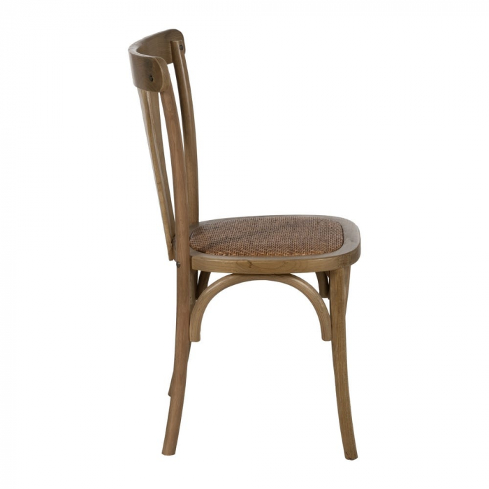 Scaun din lemn de ulm și ratan natural – stil rustic country chic [3]
