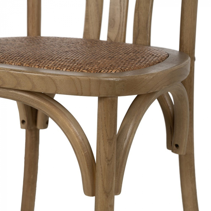 Scaun din lemn de ulm și ratan natural – stil rustic country chic [8]