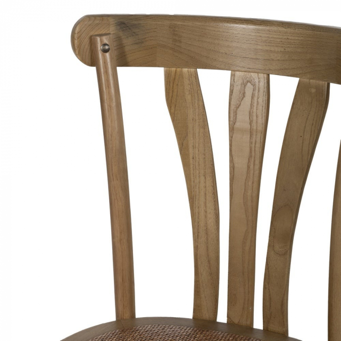Scaun din lemn de ulm și ratan natural – stil rustic country chic [6]