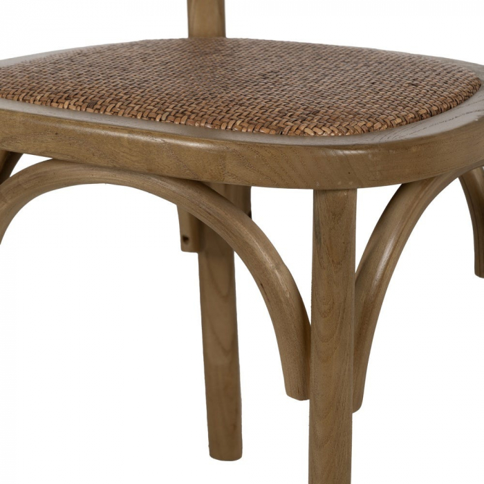 Scaun lemn ulm și șezut ratan natural – design rustic eco-chic [9]