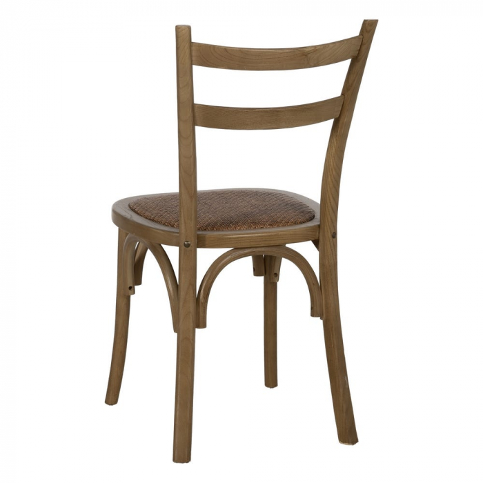 Scaun lemn ulm și șezut ratan natural – design rustic eco-chic [4]