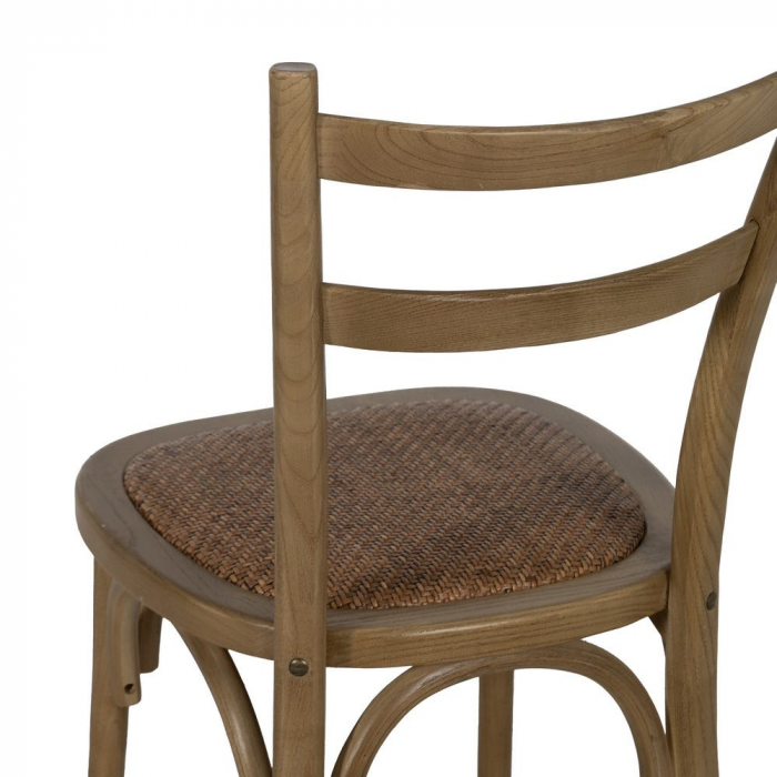 Scaun lemn ulm și șezut ratan natural – design rustic eco-chic [7]