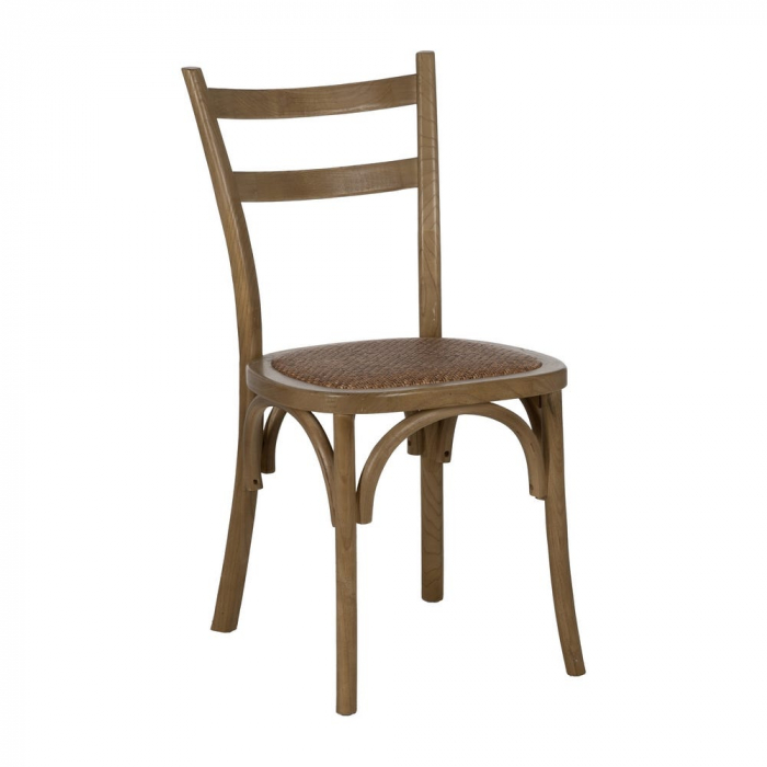 Scaun lemn ulm și șezut ratan natural – design rustic eco-chic [2]