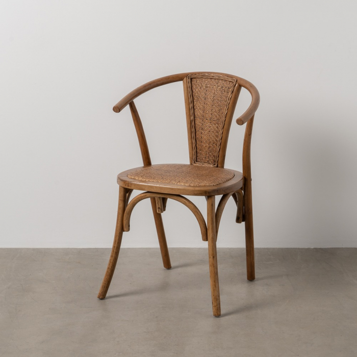 Scaun lemn fag si ratan culoarea mierii|Scaune naturale pentru interioare elegante [1]