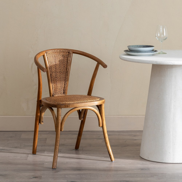 Scaun lemn fag si ratan culoarea mierii|Scaune naturale pentru interioare elegante [2]