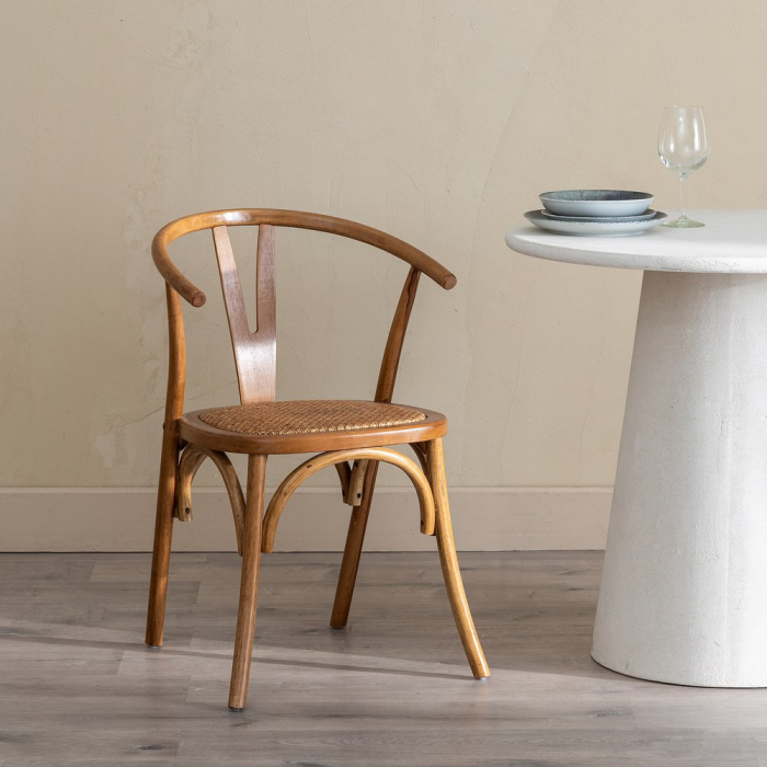 Scaun lemn fag si ratan culoarea mierii|Scaune moderne pentru decor natural [2]