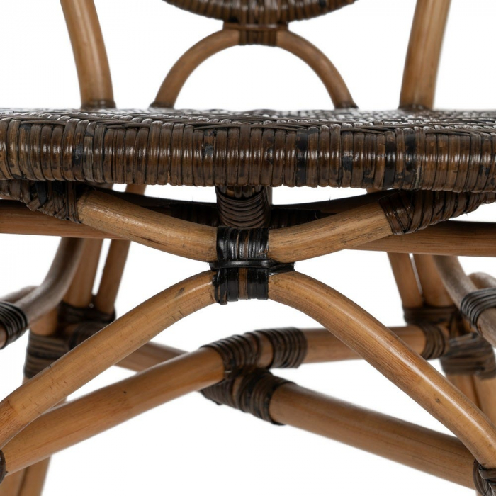 Scaun lemn natur și împletitură maro – design rustic modern certificat horeca [10]