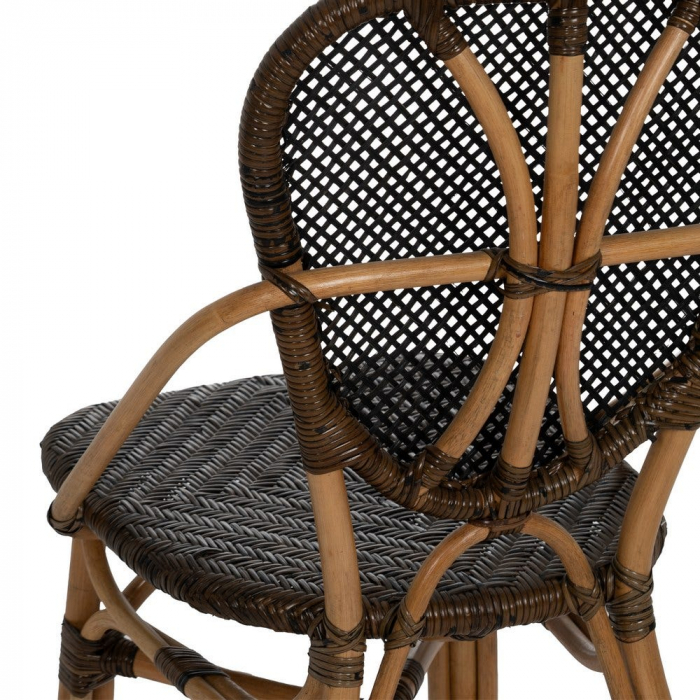Scaun lemn natur și împletitură maro – design rustic modern certificat horeca [12]