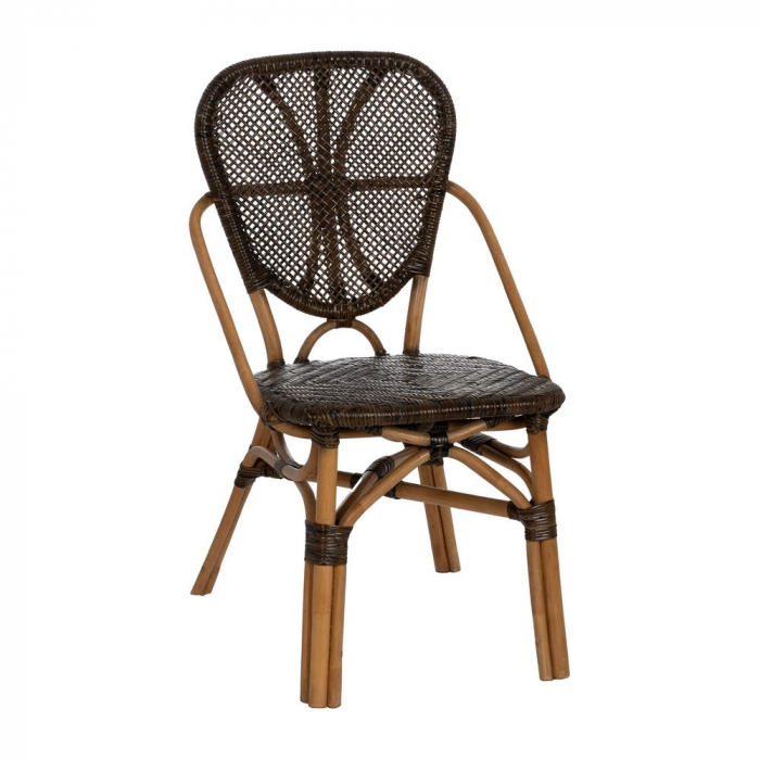 Scaun lemn natur și împletitură maro – design rustic modern certificat horeca [2]