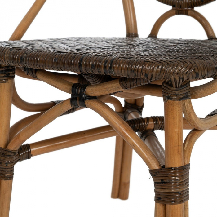 Scaun lemn natur și împletitură maro – design rustic modern certificat horeca [8]