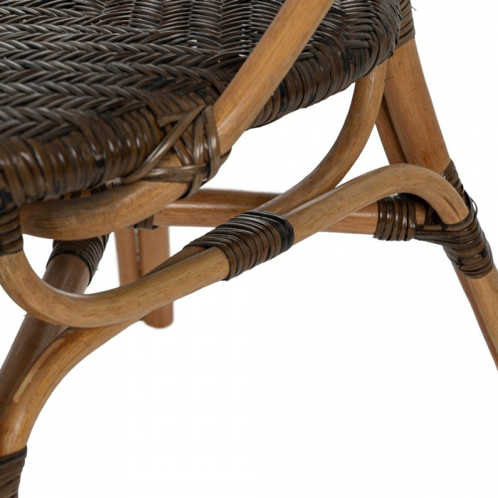 Scaun lemn natur și împletitură maro – design rustic modern certificat horeca [9]