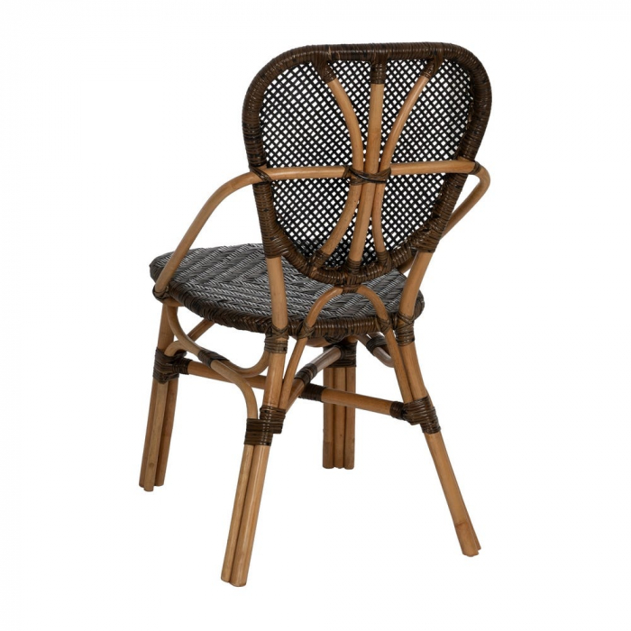 Scaun lemn natur și împletitură maro – design rustic modern certificat horeca [4]