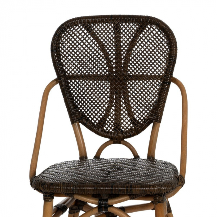 Scaun lemn natur și împletitură maro – design rustic modern certificat horeca [5]