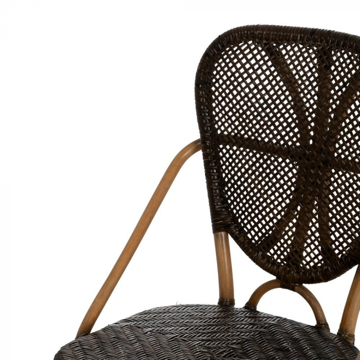 Scaun lemn natur și împletitură maro – design rustic modern certificat horeca [6]
