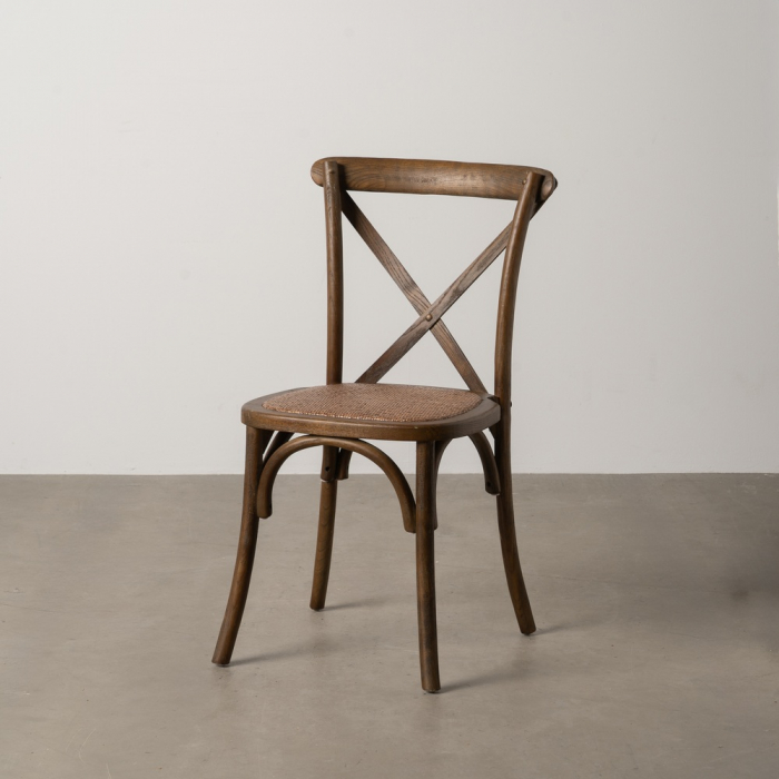 Scaun elegant din lemn masiv maro inchis [1]