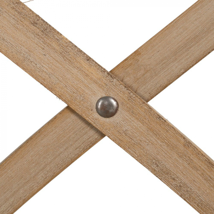 Scaun rustic lemn masiv cu șezut bej – spătar X, design farmhouse [12]