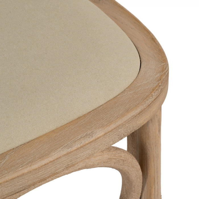 Scaun rustic lemn masiv cu șezut bej – spătar X, design farmhouse [9]