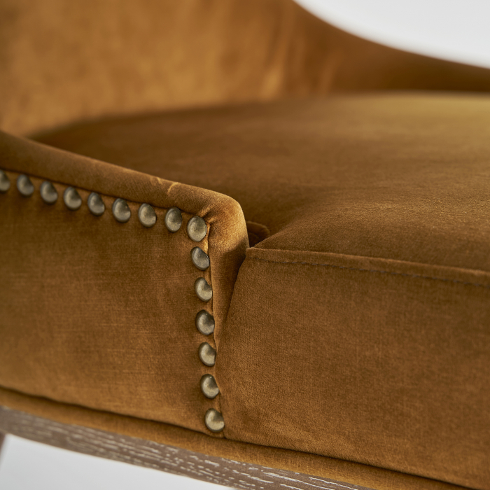 Scaun vintage material textil Ocru|Scaune retro confortabile [5]
