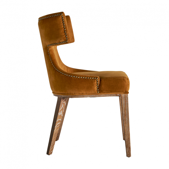 Scaun vintage material textil Ocru|Scaune retro confortabile [3]