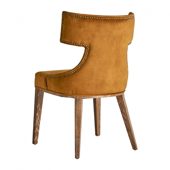 Scaun vintage material textil Ocru|Scaune retro confortabile [4]