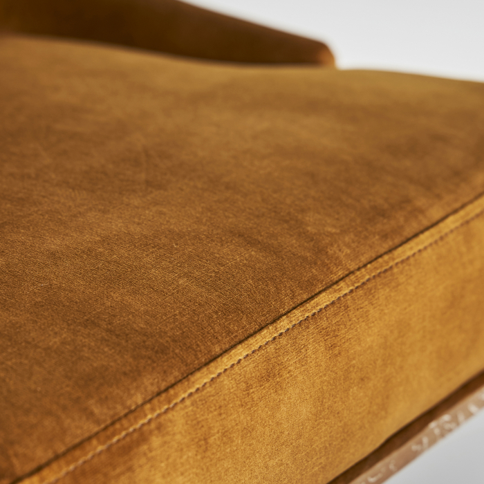 Scaun vintage material textil Ocru|Scaune retro confortabile [7]