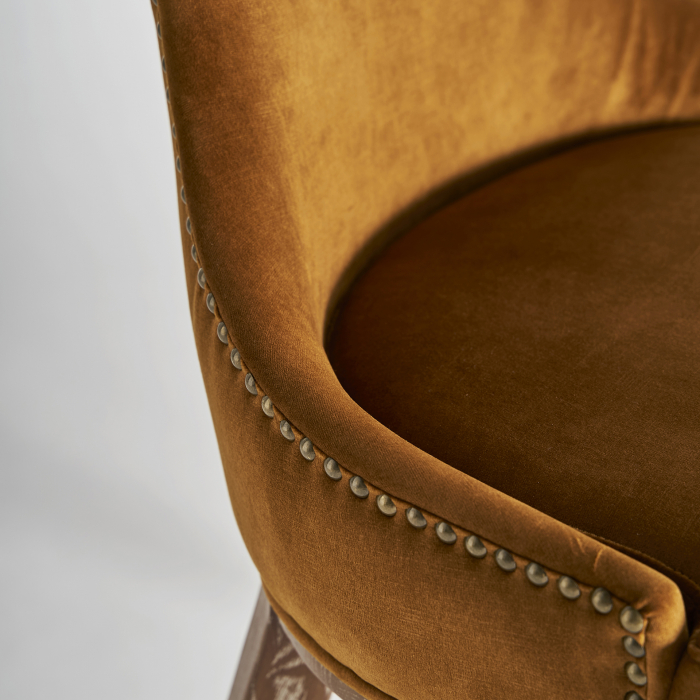 Scaun vintage material textil Ocru|Scaune retro confortabile [6]