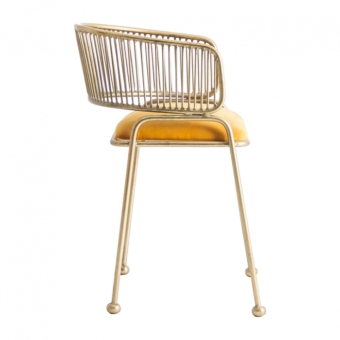 Scaun Art Deco Metal Auriu Catifea|Scaune Elegante Dining Living [3]