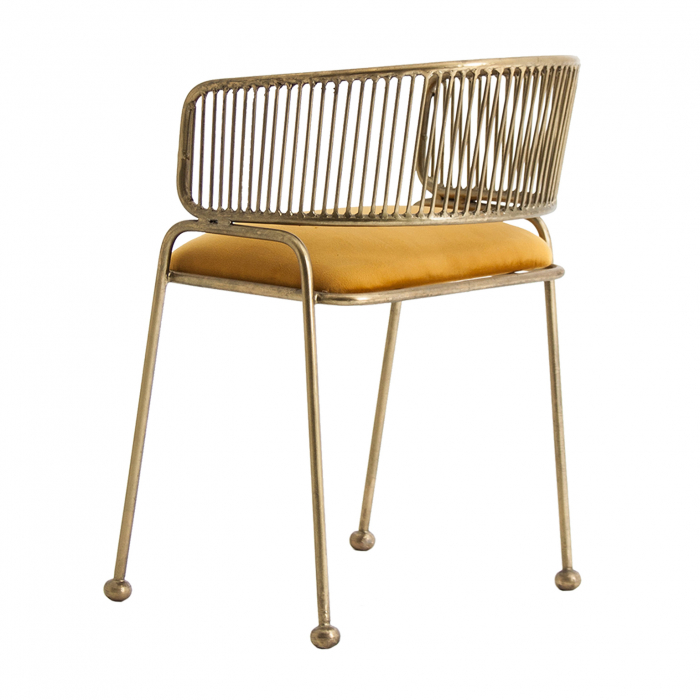 Scaun Art Deco Metal Auriu Catifea|Scaune Elegante Dining Living [4]