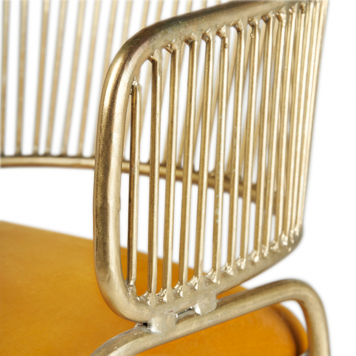 Scaun Art Deco Metal Auriu Catifea|Scaune Elegante Dining Living [5]