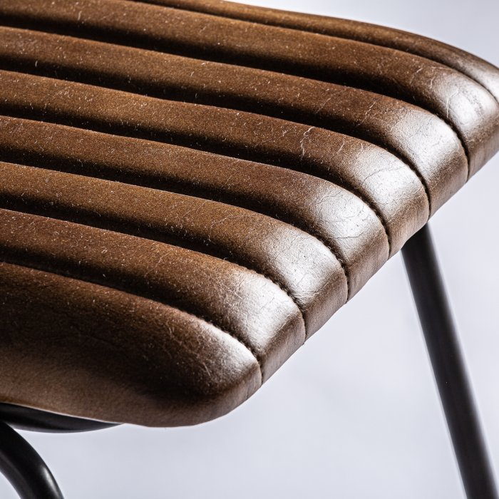 Scaun vintage piele maro | Scaune dining confortabile [5]
