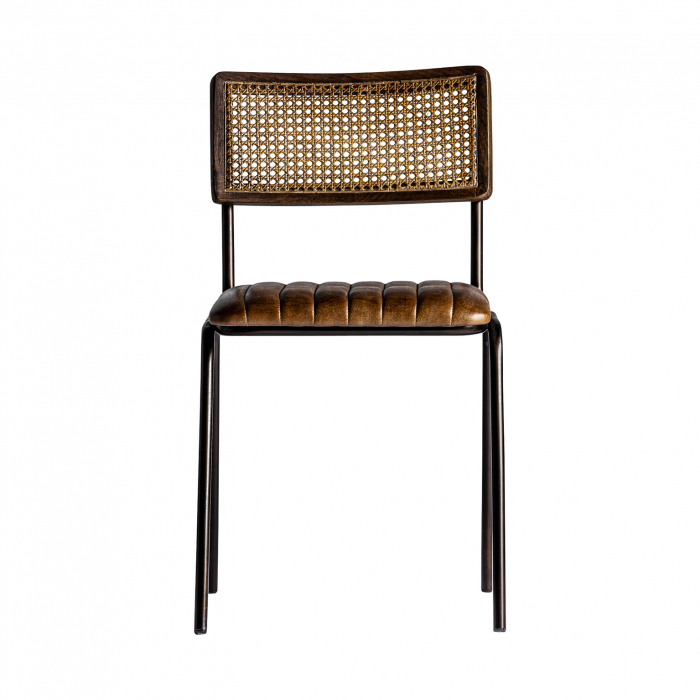 Scaun vintage piele maro | Scaune dining confortabile [2]