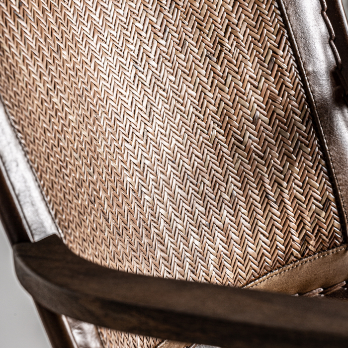 Scaun vintage piele maro | Scaune dining confortabile [8]