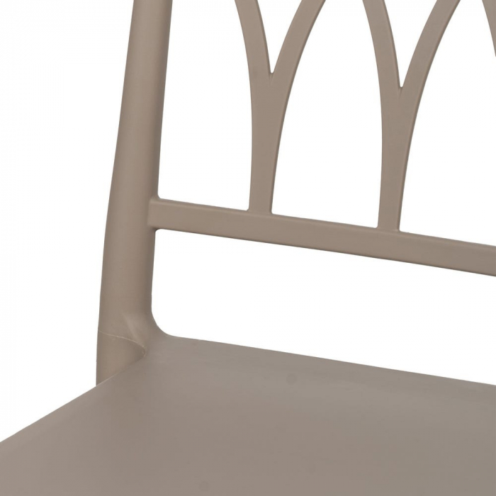 Scaun stivuibil taupe pentru exterior și interior, polipropilenă rezistentă UV, design modern [6]