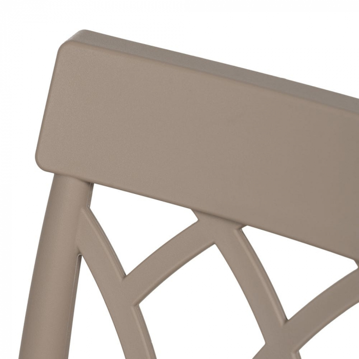 Scaun stivuibil taupe pentru exterior și interior, polipropilenă rezistentă UV, design modern [7]
