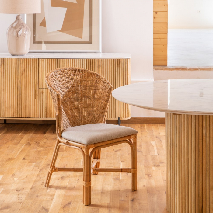 Scaun ergonomic din ratan CreativDeco - Mobilier confortabil pentru dining [2]