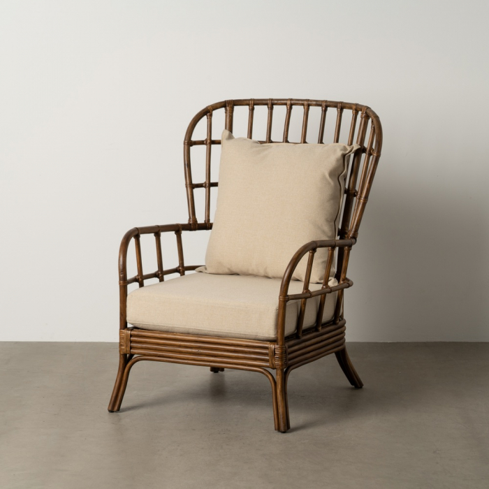 Scaun ratan mare cu perne confortabile|Scaune elegante pentru decor relaxat și rafinat [1]