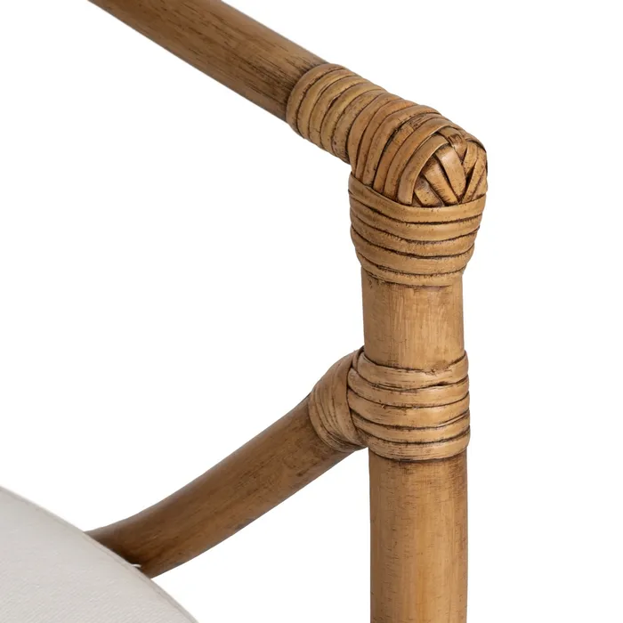 Scaun ratan natural cu perna pentru living sau terasa|Scaune din fibre naturale pentru decor autentic [10]