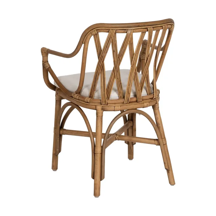 Scaun ratan natural cu perna pentru living sau terasa|Scaune din fibre naturale pentru decor autentic [4]