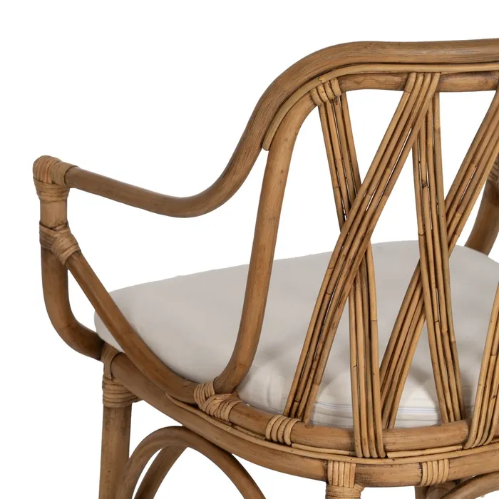 Scaun ratan natural cu perna pentru living sau terasa|Scaune din fibre naturale pentru decor autentic [12]