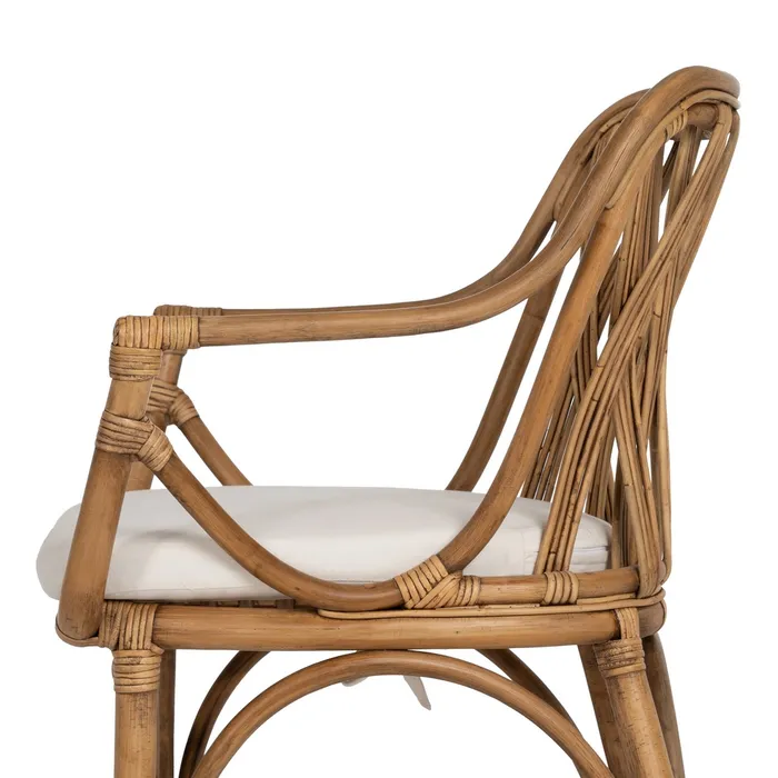 Scaun ratan natural cu perna pentru living sau terasa|Scaune din fibre naturale pentru decor autentic [7]