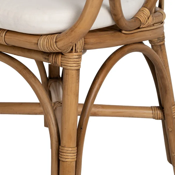 Scaun ratan natural cu perna pentru living sau terasa|Scaune din fibre naturale pentru decor autentic [11]