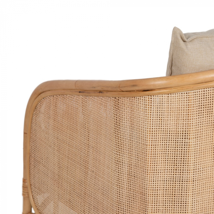 Scaun ratan japandi cu perne pentru spații intime|Scaune scandinave din materiale naturale [10]