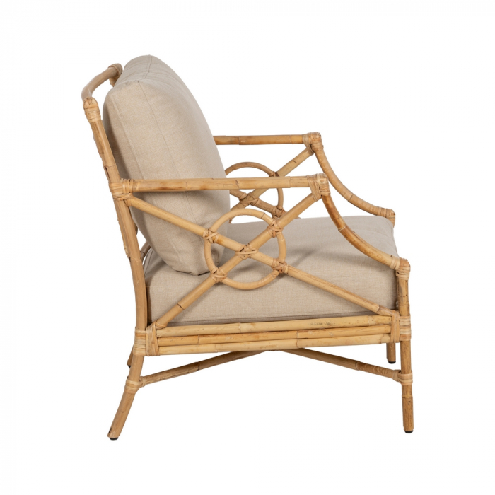 Fotoliu ratan cu tapițerie moale pentru lounge|Scaune confortabile din materiale naturale [3]