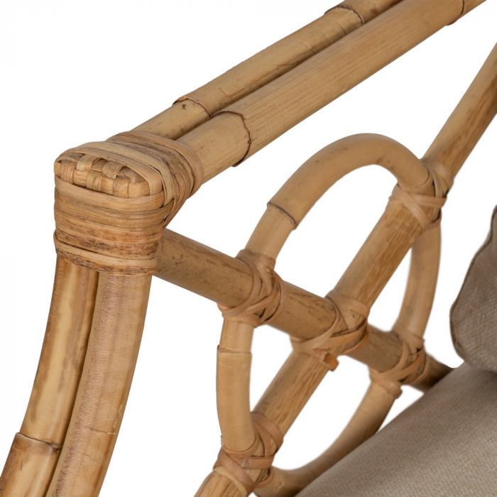 Fotoliu ratan cu tapițerie moale pentru lounge|Scaune confortabile din materiale naturale [10]