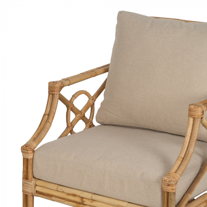 Fotoliu ratan cu tapițerie moale pentru lounge|Scaune confortabile din materiale naturale [6]