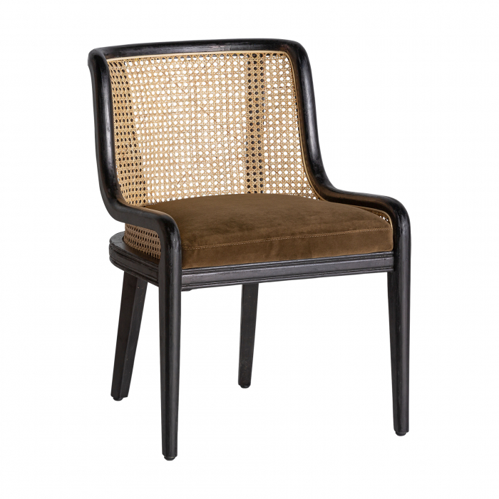 Scaun colonial ratan negru si maro|Scaune dining exotice [1]