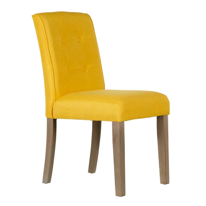 Scaun dining Capitonat Galben, Lemn Stofa - creativdeco.ro [1]
